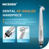 Стоматологический наконечник Nicenden с LED-подсветкой 45 градусов, высокоскоростной, с кнопочным зажимом, с одинарным водяным спреем, 45° воздушная турбина