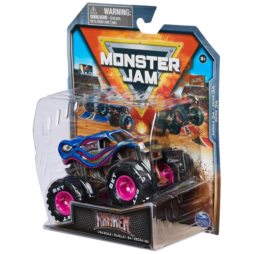 Monster Jam, Official Kraken Monster Truck, Die-Cast Vehicle, 1:64 Scale, Kids Toys for Boys 3+