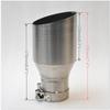 MILLTEK SPORT Universal Car Muffler 304 Stainless Steel Matte Brushed Finish with Pointed Exhaust Tip And Slanted Pipe