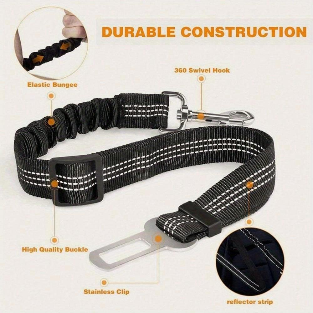 1pcs Pet supplies, car seat belts, dog leashes, retractable cushioning, elastic reflective safety ropes, dog leashes