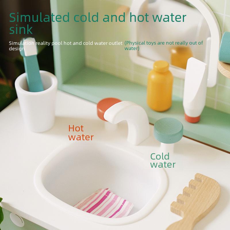 Wooden Playset: Children's Interactive Parent-Child Dressing Table Toy for Girls