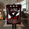 1PC Al Ahly Print Flannel Blanket, High quality Comfortable for All Seasons, Home Decor, Warmth and Comfort, Perfect for Christmas Gifts