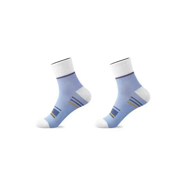 Men's Mid-Tube Deodorant Pure Cotton Socks - Sweat-Absorbent, Breathable, Antibacterial, Perfect for Business or Sport, Spring/Autumn Style.