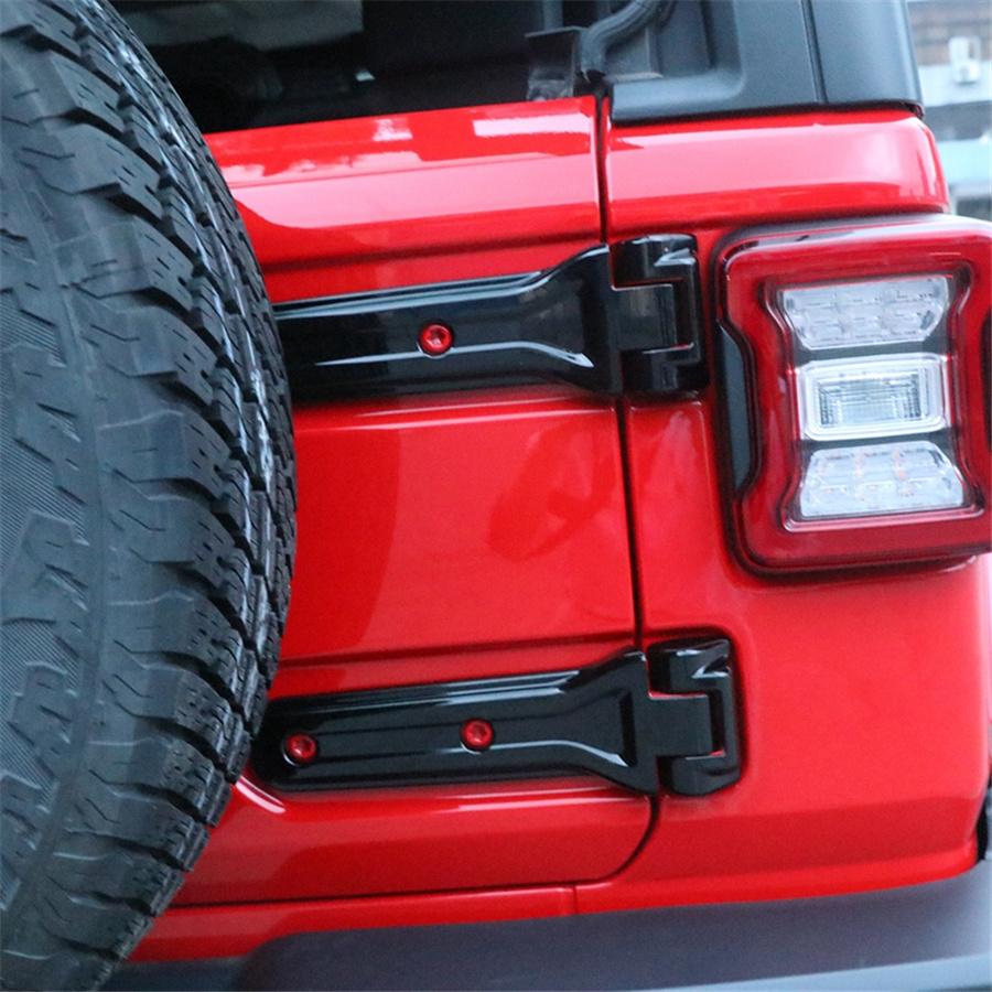 Tailgate Door Spare Tire Hinge Cover Trim Black For Jeep Wrangler JL M 2018-2019