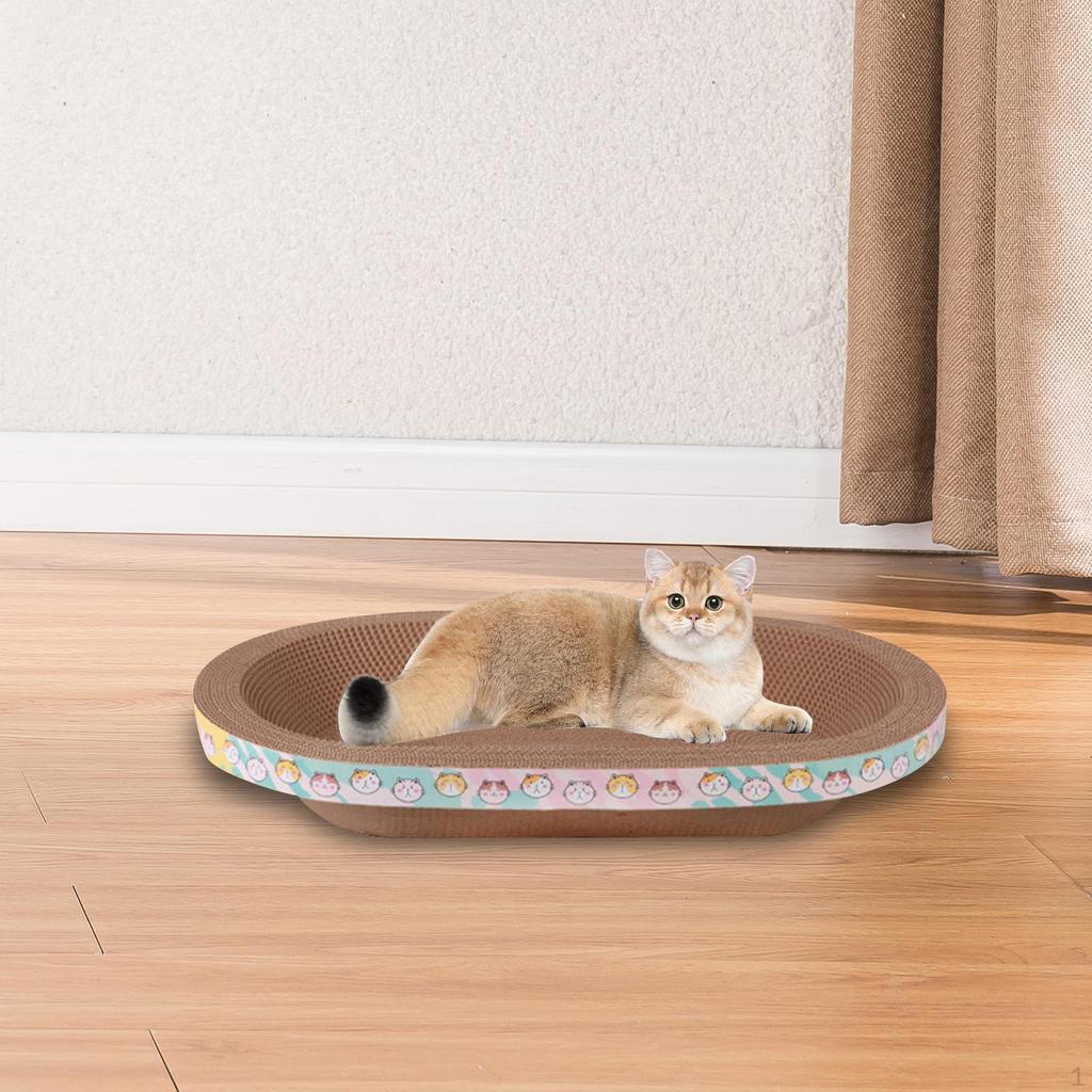 Cat Scratcher Pad Scratching Board Protect Furniture Exercise Lounge Bed Oval