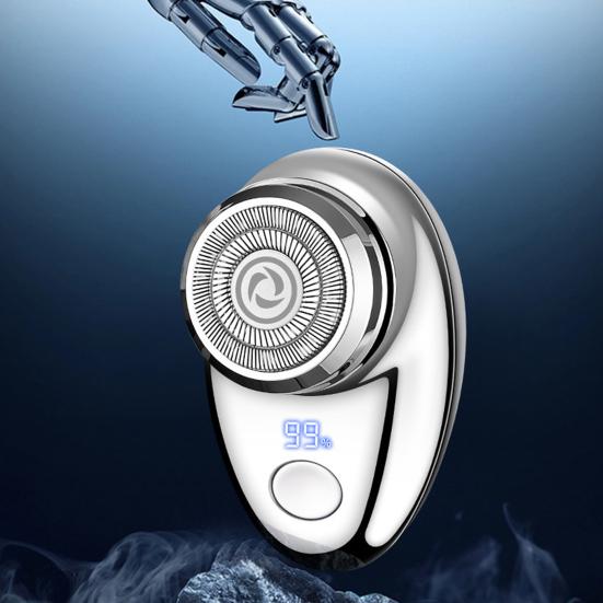 Мужская электробритва с цифровым дисплеем, USB перезаряжаемая мини-дисковая бритва для путешествий, портативный беспроводной триммер для волос, инструмент для удаления бороды, подарок парню