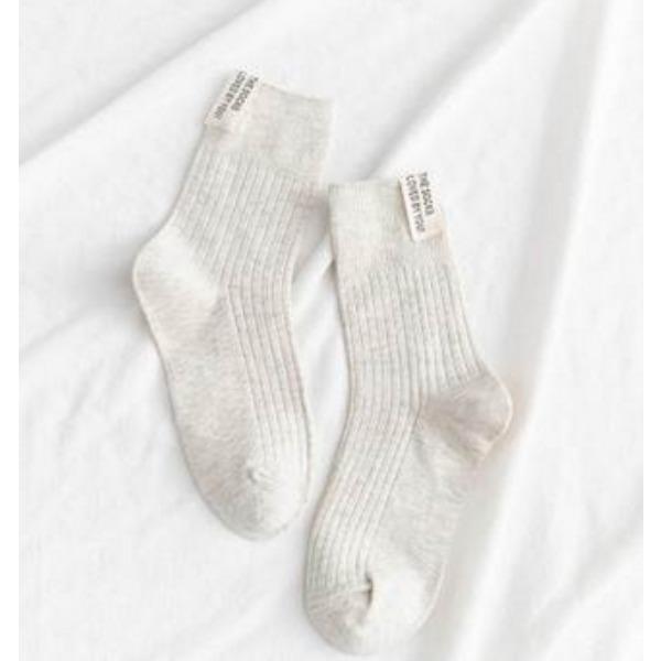 Женская мода Harajuku Streetwear средние носки-трубы японские милые девушки однотонные хлопковые длинные носки