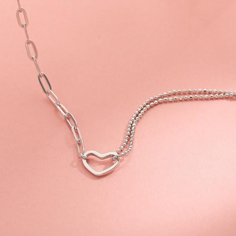 Двухслойный браслет из стерлингового серебра 925 пробы в форме сердца и браслет для женщин и девочек, свадебные украшения Sl083