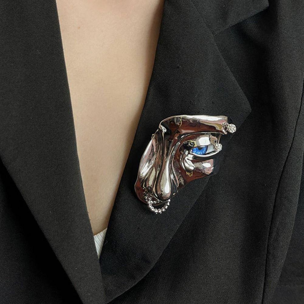 Цинк Цинковый сплав Преувеличенные броши Ювелирные аксессуары Женская брошь Винтажная брошь с половиной человеческого лица Подарок