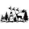 Christmas Tree, Snowman, and Reindeer Metal Wall Art - Outdoor Plaque and Indoor Wall Hanging Decor | Festive Holiday Sign