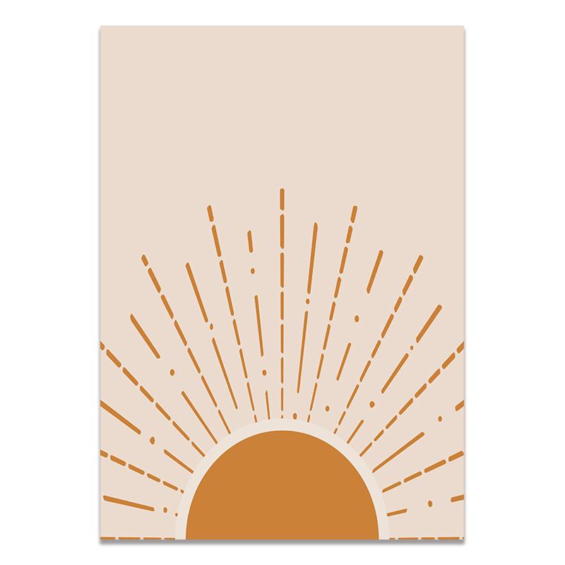 Абстрактное Настенное Искусство Бохо Плакат Декор Терракотовая Живопись Плакаты и Принты Линейные Художественные Фотографии для Гостиной Украшения Дома