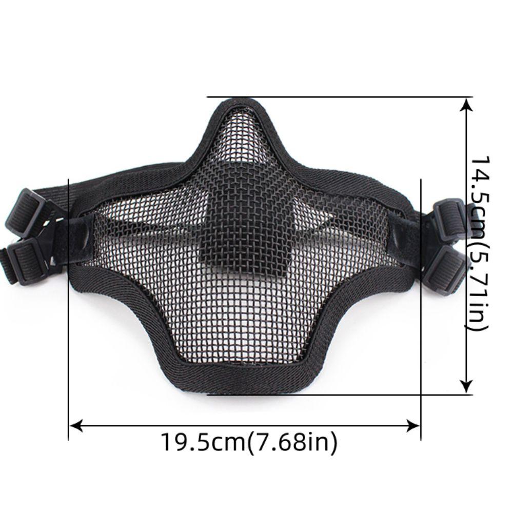 Adjustable Half Face Wire Mask Carbon Steel Steel Mesh Mask Metal Face Mask  Outdoor Sports