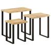 VidaXL Tables Gigognes 3 pcs avec Bord Vivant, Bout de Canapé avec Pied, Table d'Appoint, Meuble de Salon Salle de Séjour, 372762