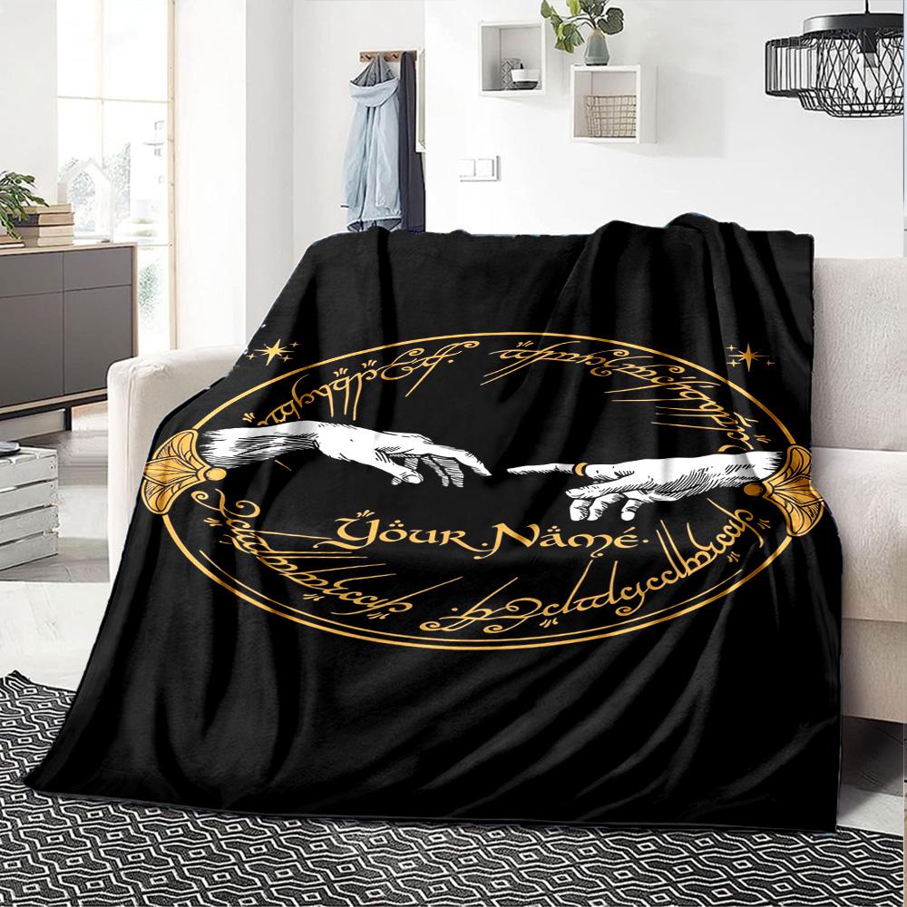 Lord Rings Customize Text Blanket Gift Personalized Blanket Soft & Cozy Throw For Office Nap Sofa Office Chair for All Occasions