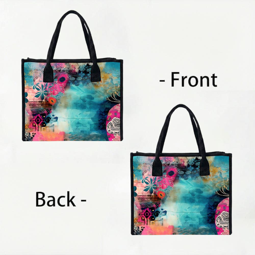Bohemian Art Print Tote Bag Fashion Casual Large Capacity Canvas Daily Shoulder Handbag