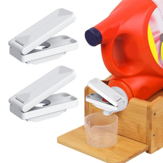 1/2Pcs Laundry Detergent Dispenser Nozzle Switch Holder Reusable Universal Laundry Detergent Softener Bottle Nozzle Press Button Switch Clip