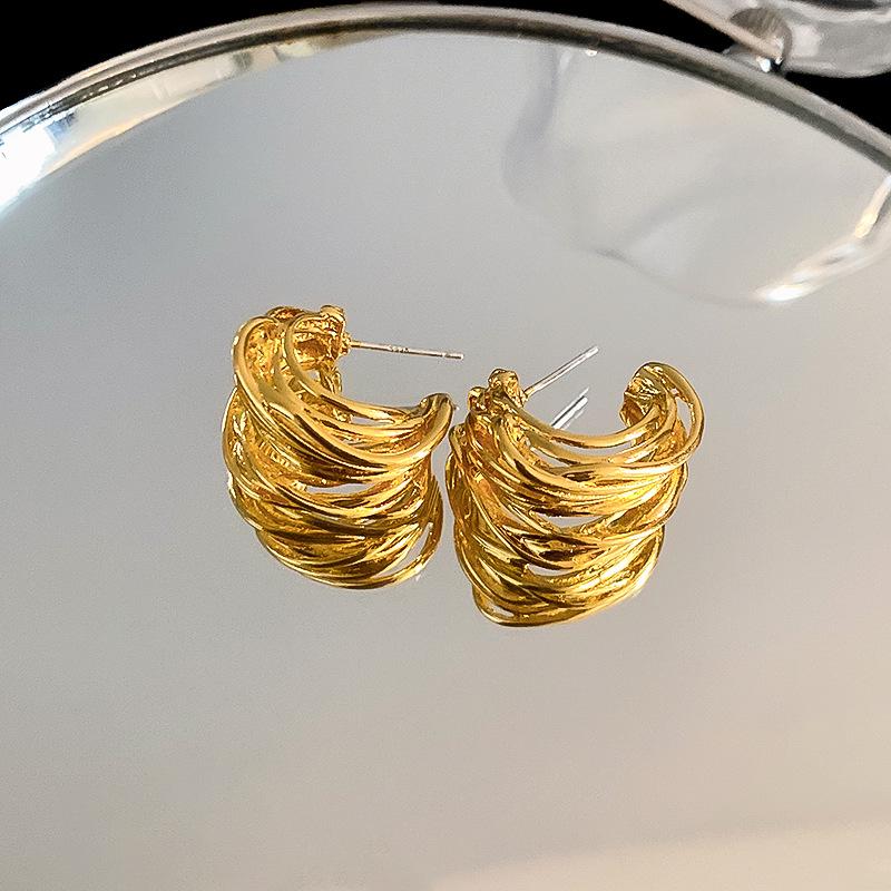 Винтажные серьги-кисточки в виде круглых цветов из серебряной иглы - Ретро металлические гвоздики для женщин