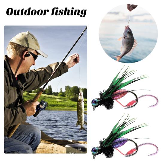 1/5Pcs 0.4/0.5/0.6CM Fly Fishing Lure with Sharp Hook Realistic Bionic Flying Bait Freshwater Saltwater Bass Trout Fishing Accessories