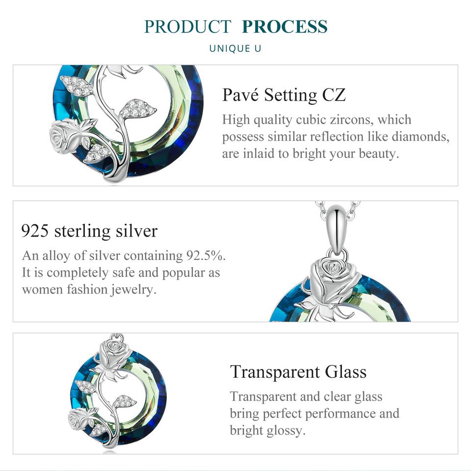 BAMOER стерлингового серебра 925 пробы кольцо ангела глаз дьявола кулон ожерелье Древо жизни шейная цепочка для женщин ювелирные изделия с платиновым покрытием