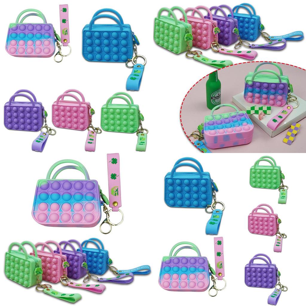 Яркая сумка-кошелек Pop It с мягким пузырчатым дизайном для снятия стресса и хранения