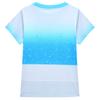 19820 Kids Girls Princess Print Short Sleeves T-Shirt Top Shorts Blue Sets