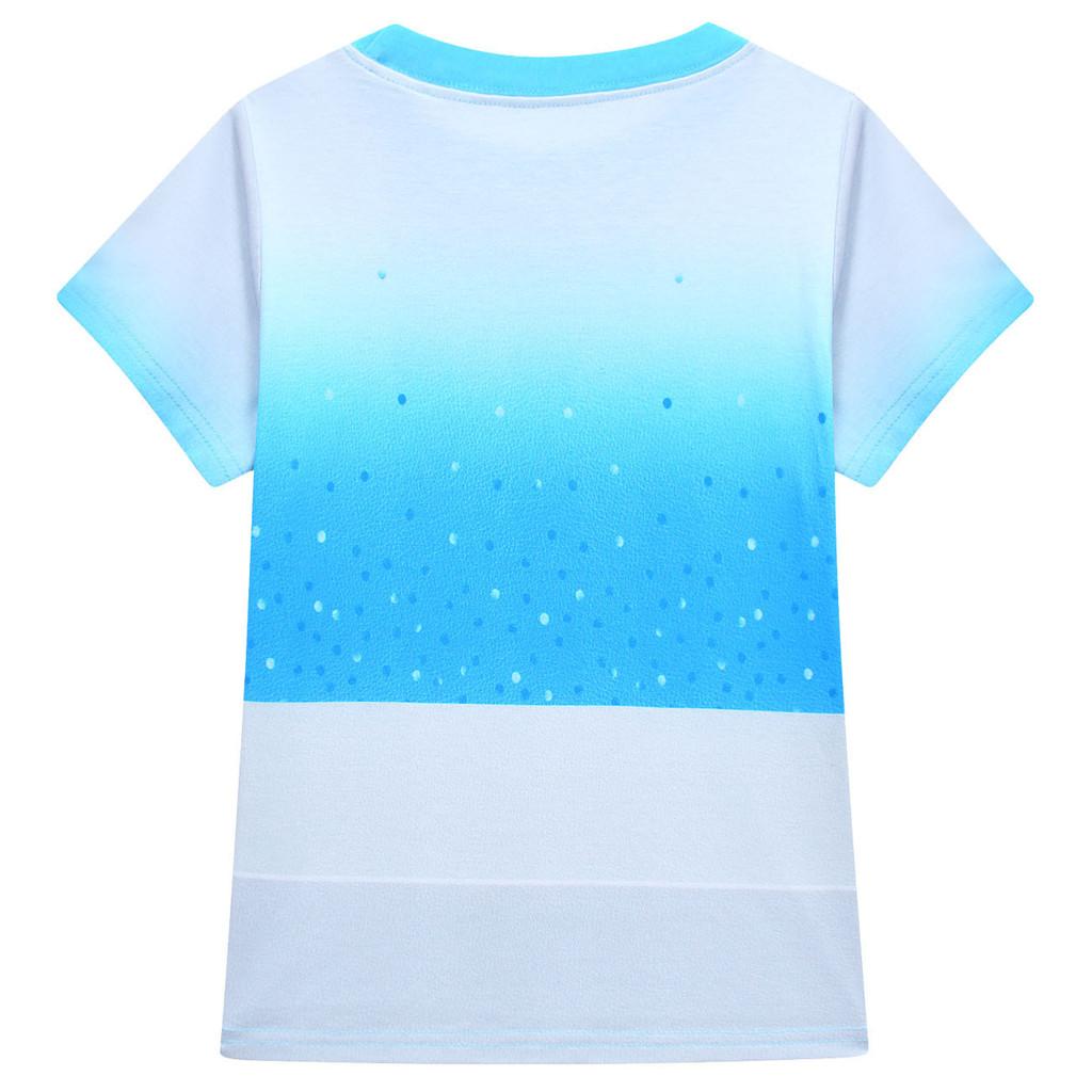 19820 Kids Girls Princess Print Short Sleeves T-Shirt Top Shorts Blue Sets