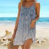 Пляжная одежда Мини-платье с принтом Модное цветное повседневное современное платье без рукавов Свободный крой для улицы Повседневное летнее