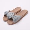 Summer Women's Striped Bow Cotton-Linen Slippers
