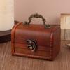 Retro Storage Wooden Box Necklace Earrings Jewelry Password Lock Storage Box Key Unlocking Wooden Green Brown Lock Box