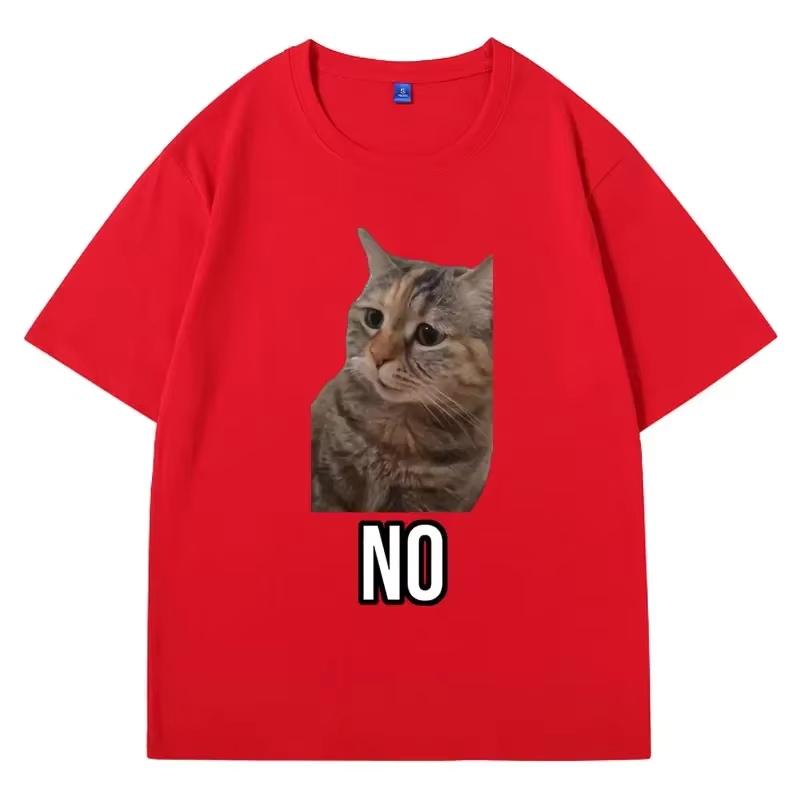 Футболки с принтом Talking Cat Meme, мужская одежда, модные футболки, повседневная футболка большого размера с коротким рукавом, мужская уличная одежда