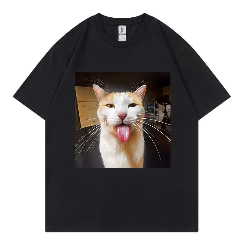 Silly Cat Bleh Funny Meme Graphic T Shirts Unisex Unisex Casual Cotton Short Sleeve Tshirts High Quality Fashion Oversized Tshirt