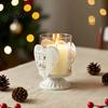Elk Star Heart Tree Pattern 2Pcs Christmas Hollow Metal Candle Holder, Vintage Tabletop Tealight Lantern, Xmas Holiday Centerpiece Elk, Tree,