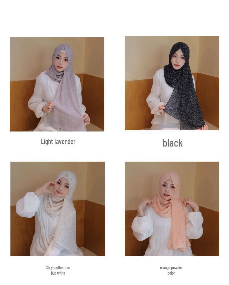 Spring/Summer 2025 Floral Chiffon Scarf Shawl for Sun Protection