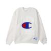 Champion ACTION STYLE Oatmeal Crew Neck Sweatshirt with Embroidered and Chenille Long Sleeve C3-A030 Men's Patches,