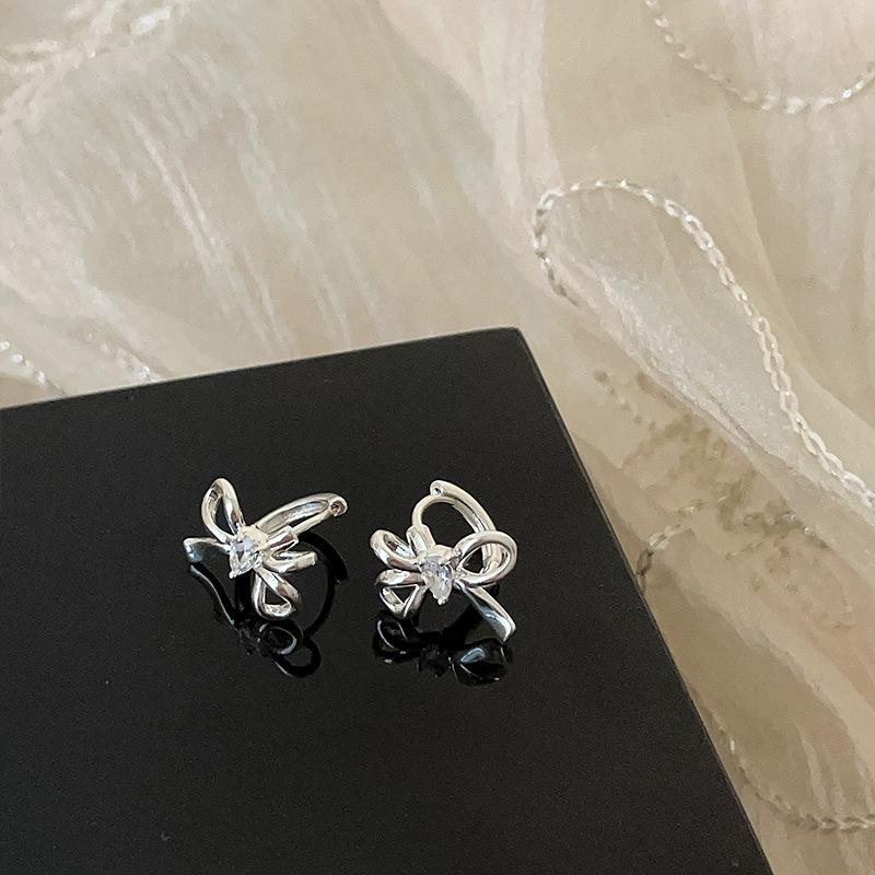Серьги-бантики с микро-инкрустацией из циркония, женские, нишевые, дизайн, сладкие и милые, простые, индивидуальные, универсальные серьги