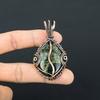 Copper Seraphinite Pendant, 999 Copper Wire Wrapped Gemstone Jewelry, Handmade Pendant, For Thanksgiving