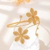 Metal Wide Open Bangle Multi Style Flower Bracelet Elegant Armlet  Hand Jewelry