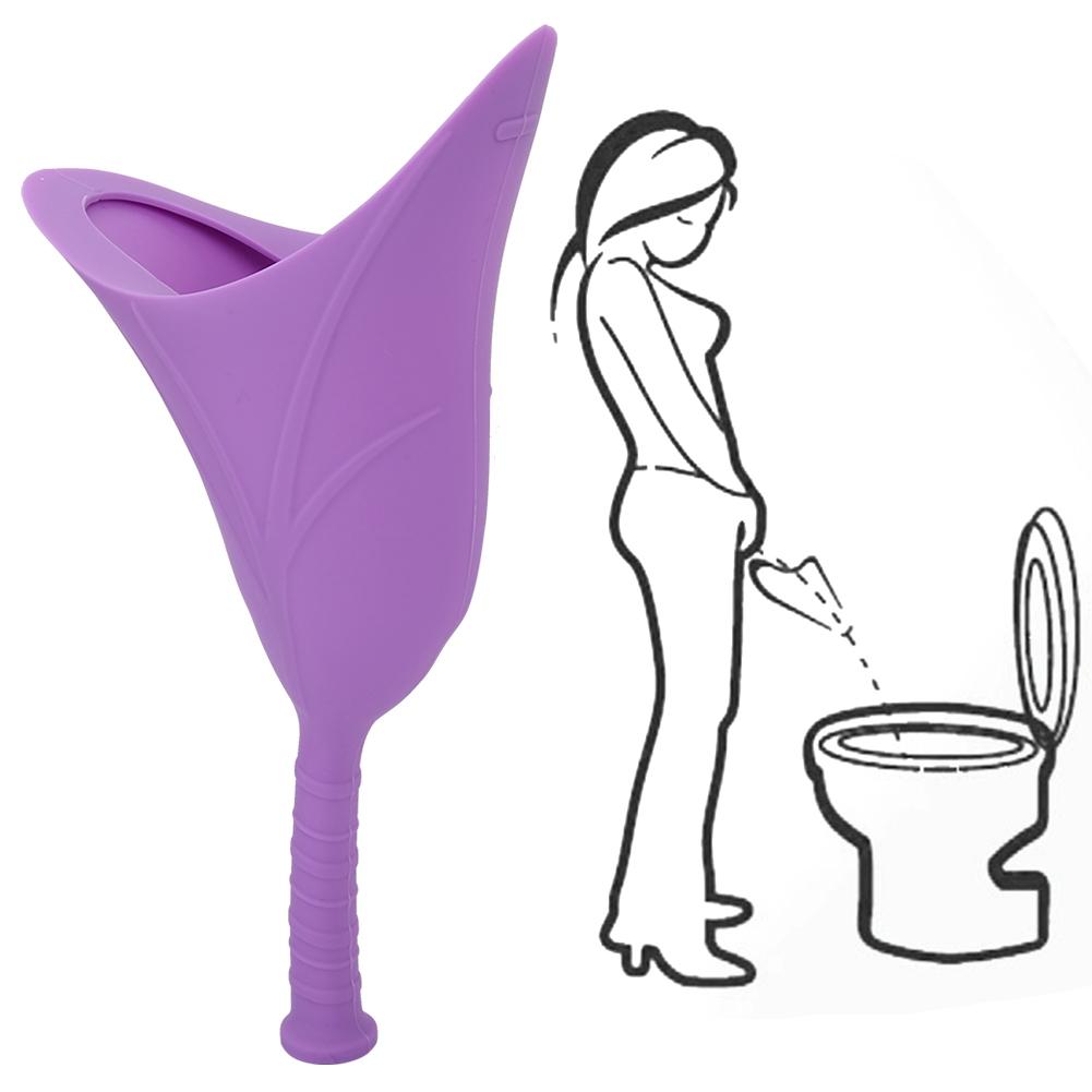 Женский дорожный аварийный стоячий силиконовый писсуар складной портативный туалет воронка(фиолетовый)