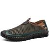 Men's Leather Shoes Breathable Shoes with Mesh Men's Summer Shoes with Holes