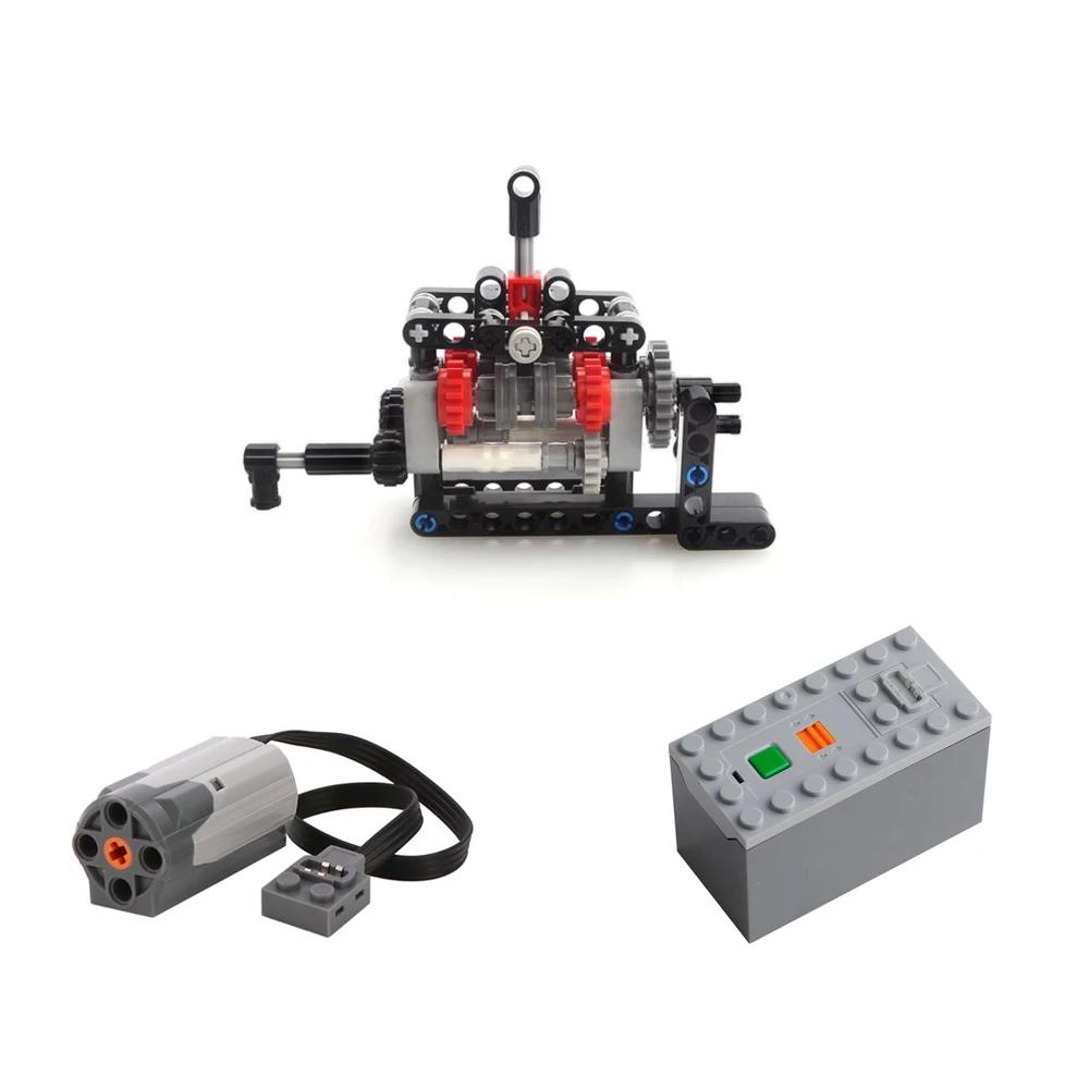 MOC High-tech 4 Speed Gearbox Model DIY Transmission Kit Compatible With Legoeds M Motor 8883 Power Functions Building Blocks