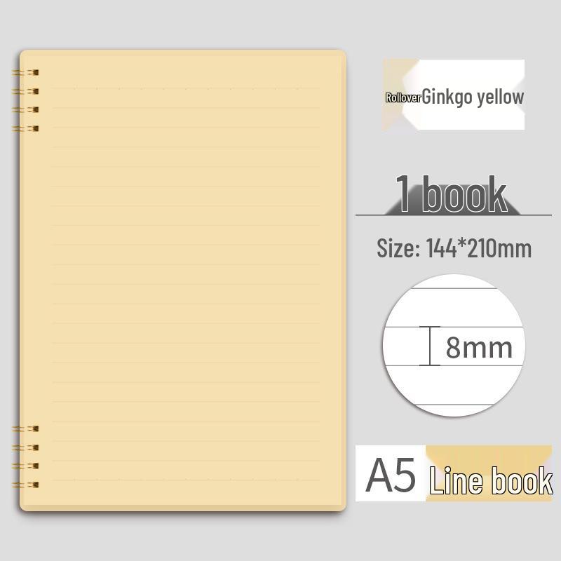 Свежий блокнот Моранди А5 на 8 отверстий в линейку – Утолщенный блок для офиса и учебы