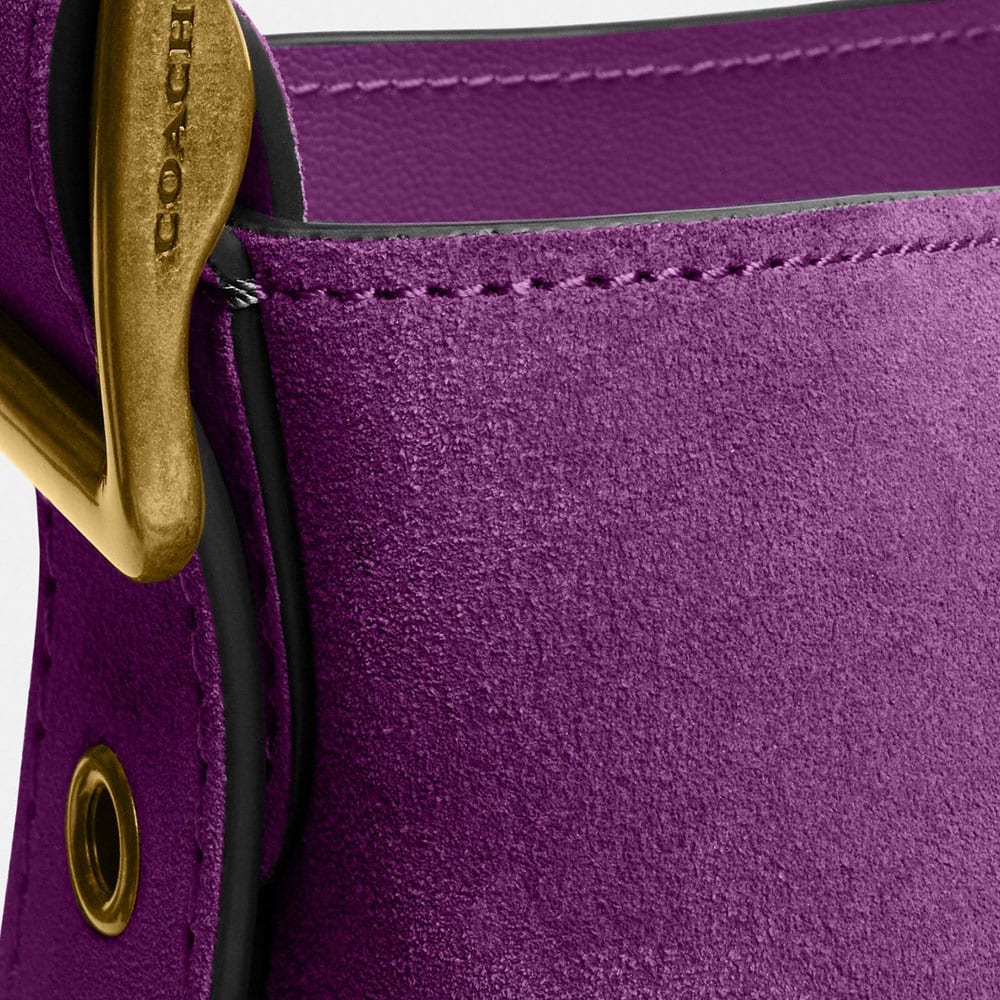 COACH Bleecker Cow Split Leather Bucket Bag, Shoulder Bag Small Women's Violet CCW84-1ZVIO
