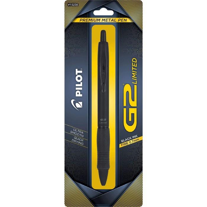 Гелевая ручка Pilot G2 Limited Premium, тонкий стержень, матовый черный корпус, черные чернила, 1 шт. (15238)