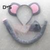 Mouse Costume Set Mouse Ear Headband Tail Nose Bow Tie Gloves Set Cosplay Costume Accessory for Halloween Christmas Parties