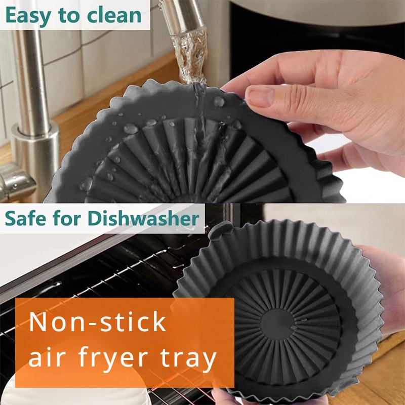 Air Fryer Silicone Liners Reusable Silicone Air Fryer Tray for Microwave Oven Non Stick Air Fryer Basket Kitchen Accessories