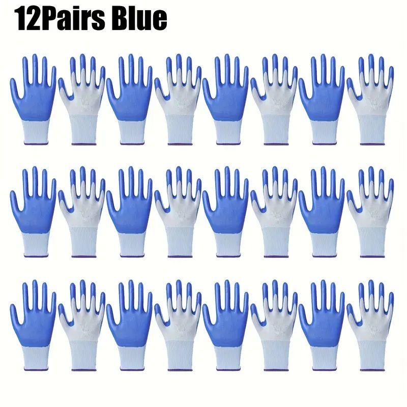 12 Pairs Thin Latex Non-slip Wear-resistant Work Gloves, Rubber Dip Glue Rubber Skin Thickened Thin Gloves, Labor Protection