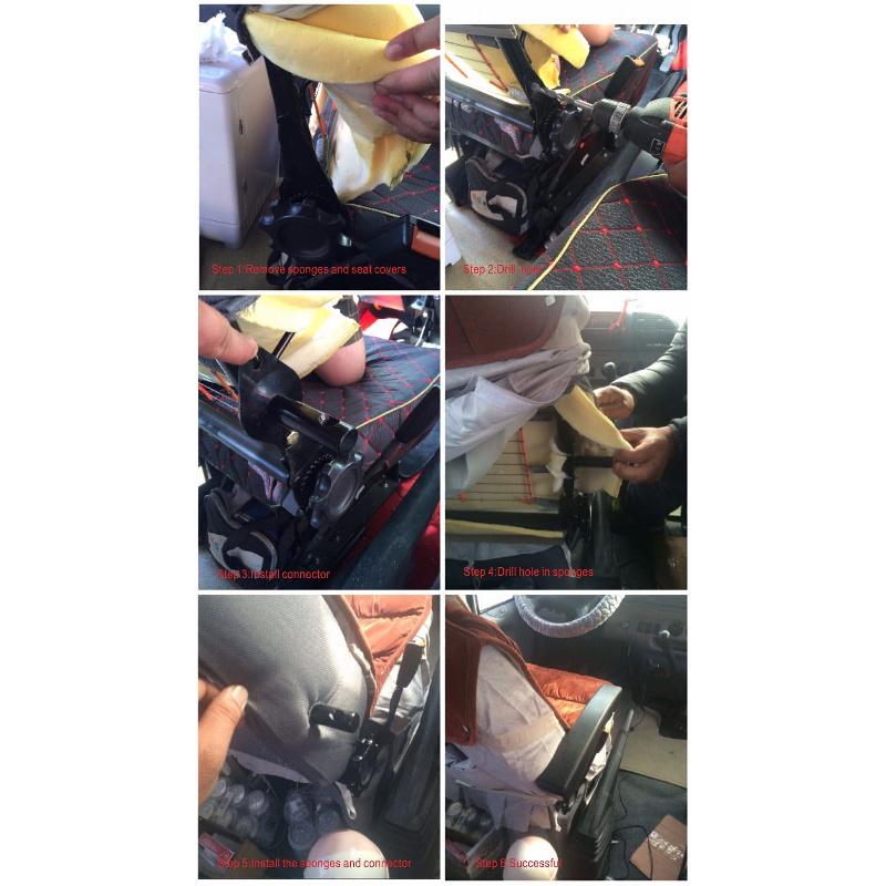 Black Car Truck Seat Armrest Mount Right Side Arm Support Pu Leather Adjustable