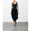 Spring and Summer New Women's Clothing French Style Circular Lower Hem Patchwork Wide Shoulder Strap Square Collar Midi Skirt Dress 4770208
