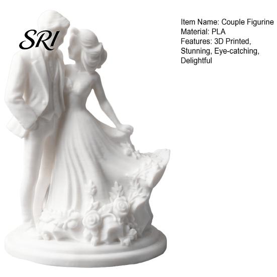 Wedding Dress Figurine Romantic Couple 3D Printed Lover Statue with Bridegroom Suit And Anniversary Keepsake Gift Bride Valentine's Day for