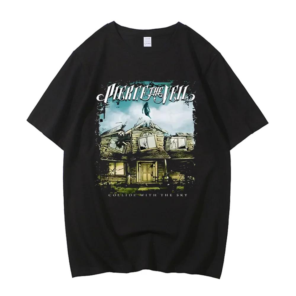 Футболка Pierce The Veil Женская Футболка Группы С Коротким Рукавом Хлопок Черная Унисекс Футболка Мужская Летняя Повседневная Футболка С Круглым Вырезом